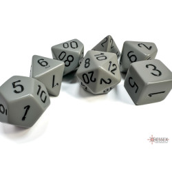 Opaque Dark Grey/black Polyhedral 7-Dice Set