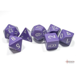 Opaque Purple/white Polyhedral 7-Dice Set