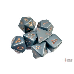 Opaque Dark Grey/copper Polyhedral 7-Dice Set
